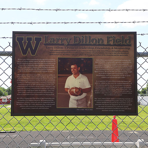 Memorial Sign Dedicated To Renowned Coach